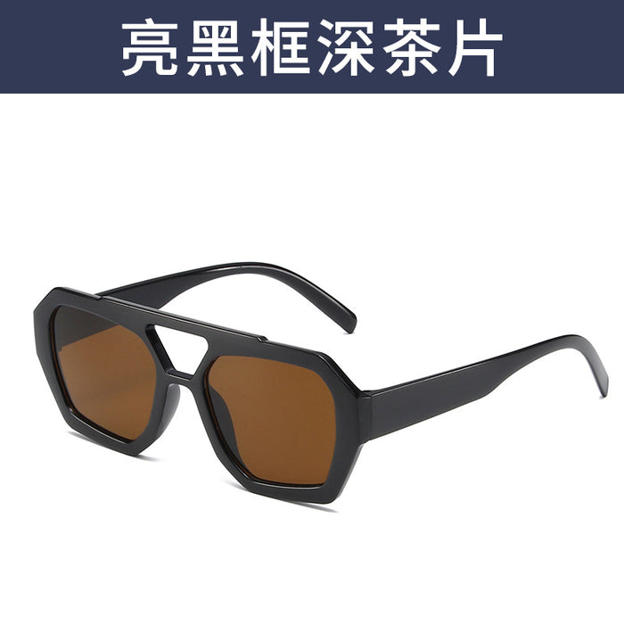 Wholesale Large frame polygonal sunglasses for women, fashionable and personalized sunglasses, internet famous retro street photography glasses