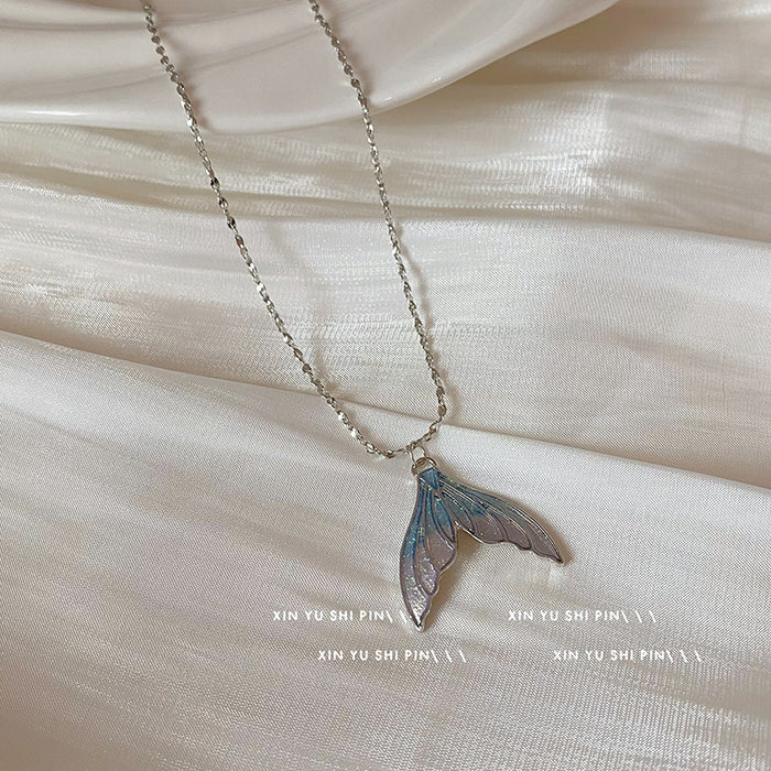 Wholesale Fish tail necklace, mermaid princess, light luxury temperament, dazzling and versatile collarbone chain