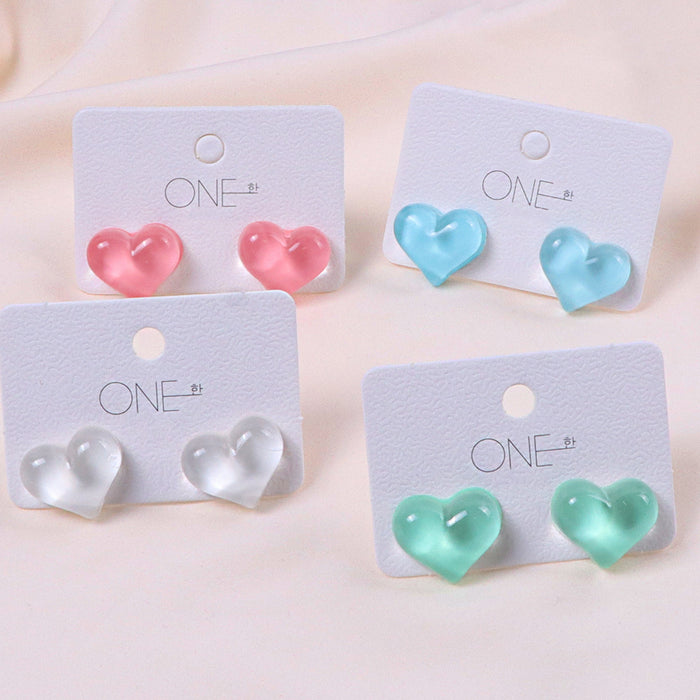 Wholesale Cute peach heart chubby and colorful earrings, simple and versatile, niche design, high-end wholesale
