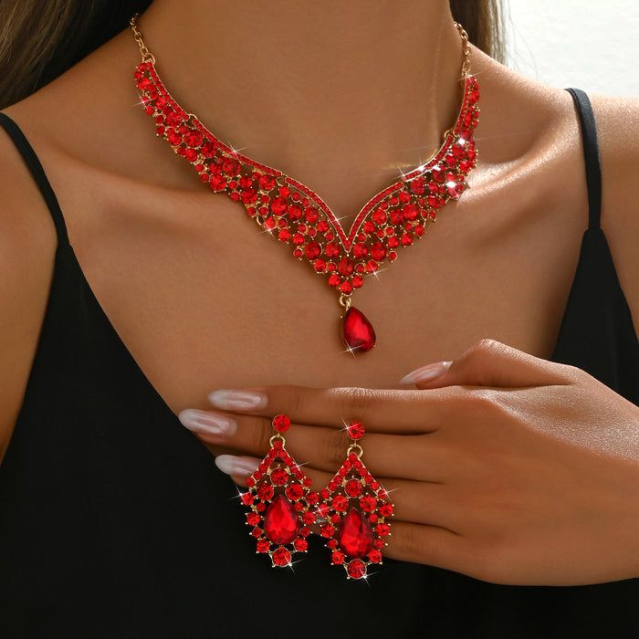 Wholesale Vintage jewelry exaggerated necklace earrings large set luxury