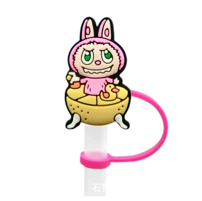 Wholesale 10pcs silicone suction pipe large diameter cartoon cute dust plug