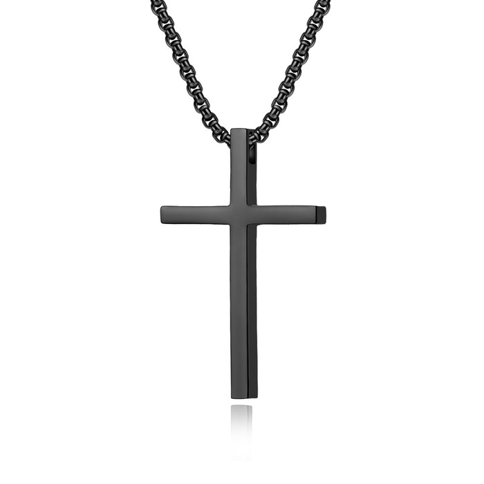 Wholesale Titanium Steel Cross Pendant Necklace JDC-NE-QianFeng003