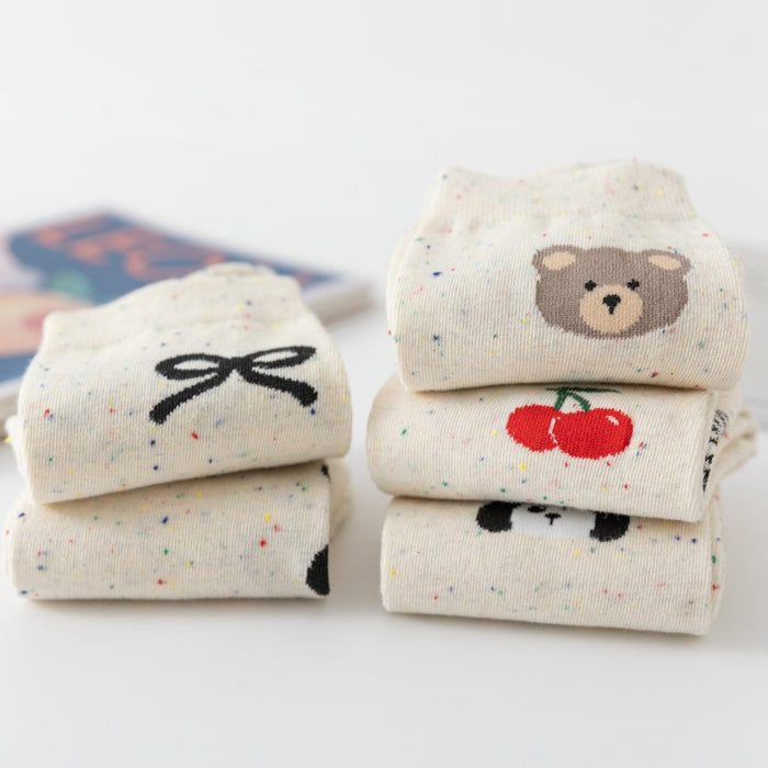 Wholesale Socks for children, pure cotton mid tube socks, dotted yarn, women's long socks, breathable, sweat absorbing, odor proof, women's socks