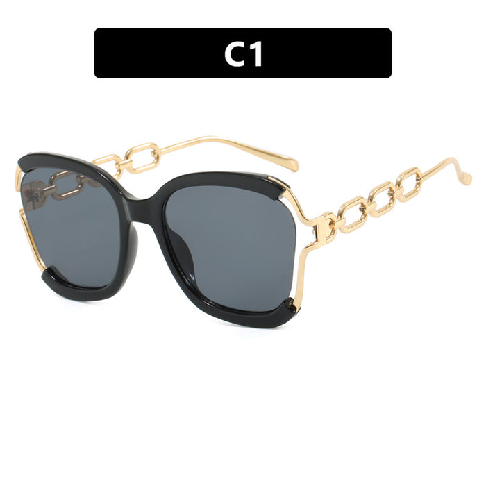 Wholesale Personalized Chain Square Frame Sunglasses Sunglasses, New Fashionable UV Resistant Sunglasses