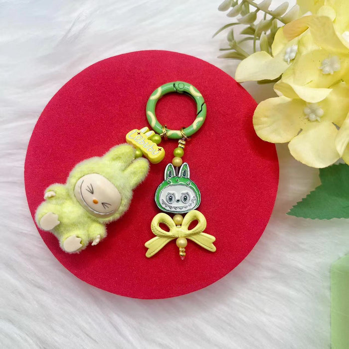 Wholesale Flocking mini keychain baby-free vinyl cute grain mobile phone pendant trendy accessories