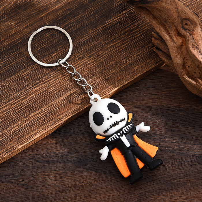 Wholesale  keychain trick-or-treating ghost pumpkin keychain  pendant chain skull ghost key chain