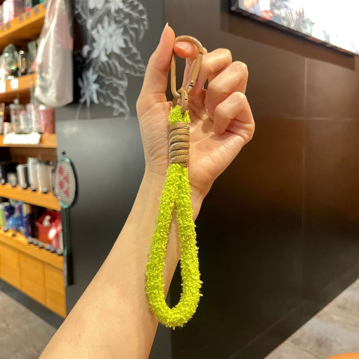 Wholesale Plush Braided Keychain with Colorful Tassel Fashion Phone Strap MOQ≥2