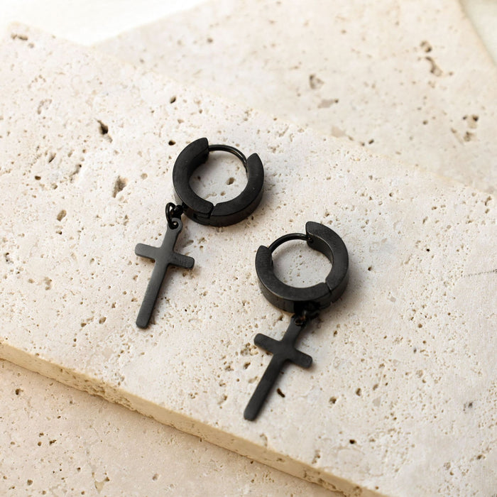 Wholesale Fashion Stainless Steel Cross Pendant Earrings