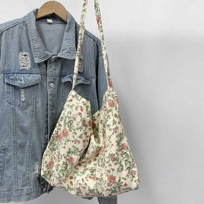 Wholesale Diagonal cross bag, large capacity single shoulder shopping bag, fashionable canvas bag