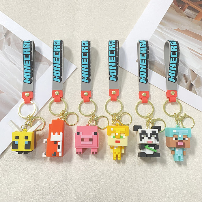 Wholesale Sandbox game keychain cube couple keychain bag pendant