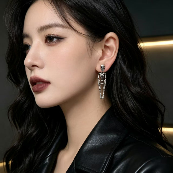 Wholesale Eco Friendly  Skeleton Stud Drop Earrings Trendy Gothic Party Jewelry Accessory For Boutique Resale