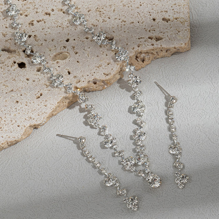 Wholesale Two-Piece Set Chain Necklace Exaggerated Necklace Set Water Drop Necklace