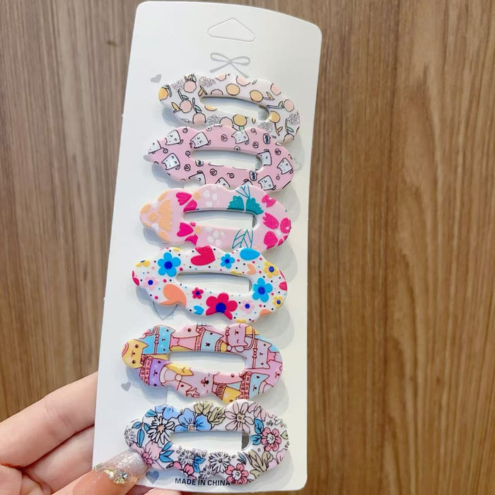 Wholesale Cute kids'  hair clips with various flower patterns