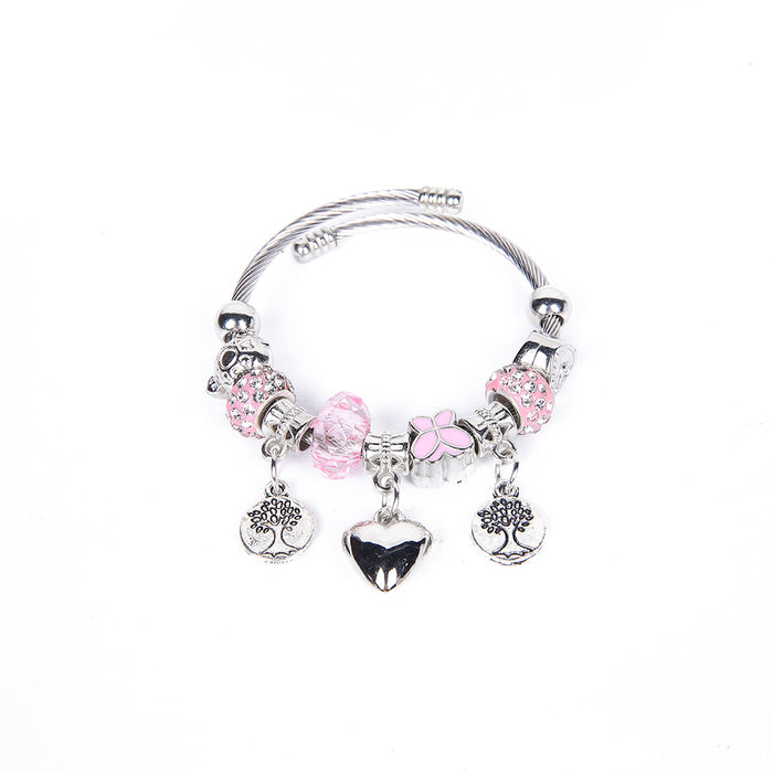 Wholesale Fashionable titanium steel bracelet, personalized pendant, crystal bracelet, versatile and high-end bracelet