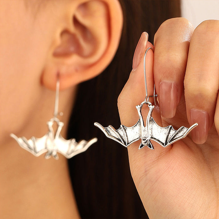 Wholesale Cartoon Bat Pendant Alloy Earrings JDC-ES-Rulong003