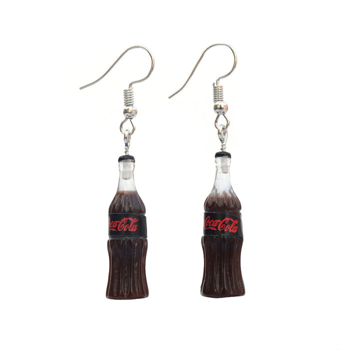 Wholesale Cartoon Beverage Bottle Resin Earrings JDC-ES-niqing027