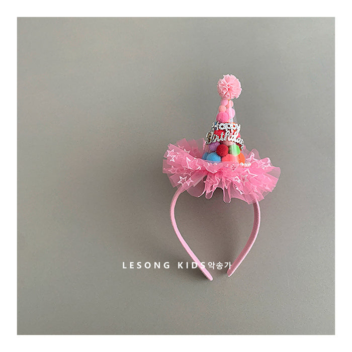 Wholesale Hairband Crown Mesh Birthday Hat Photo Props