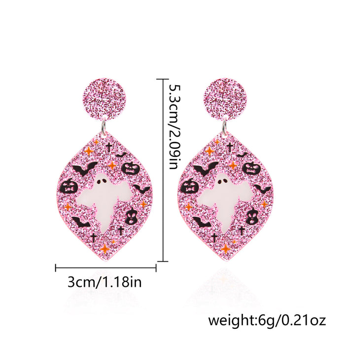 Wholesale  Day Earrings Jewelry Ghost Eyes Funny Holiday Leaf-shaped Acrylic Earrings