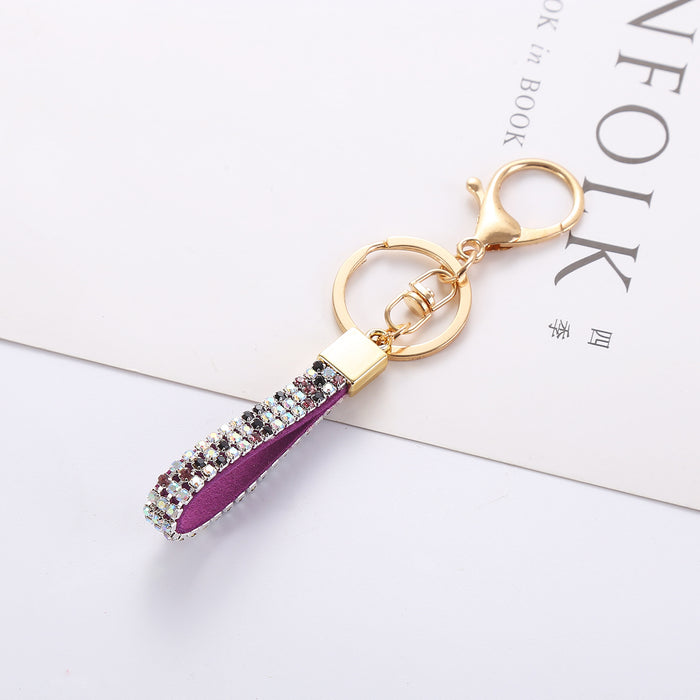 Wholesale Diamond keychain anti-loss decorative bag pendant car key rope headset chain jewelry