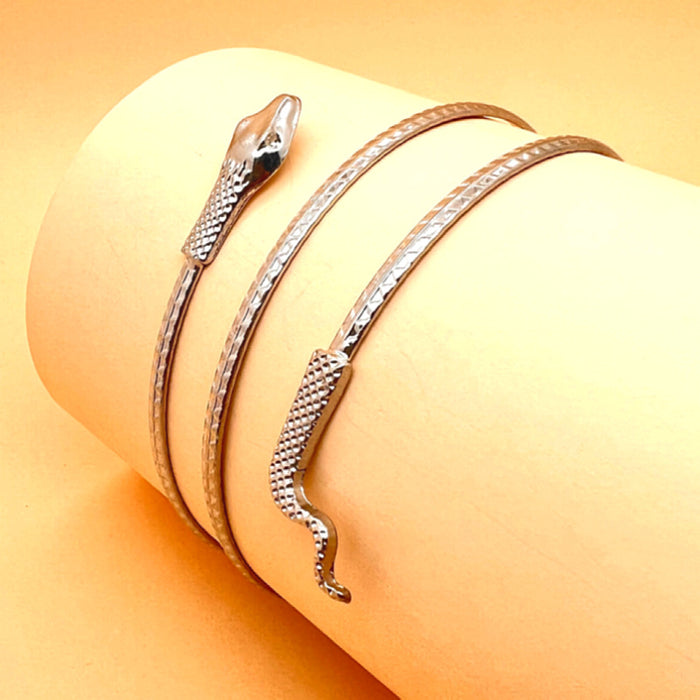 Wholesale Exaggerated Serpentine Bracelet Retro Fashion Twisted Wrapped Alloy Animal Arm Ring Personalized Sleeve Hoop