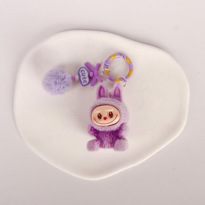 Wholesale Mini flocking doll vinyl doll pendant cute handmade jewelry accessories