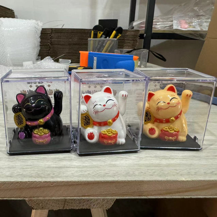Wholesale Miniature solar-powered lucky cat desk ornament