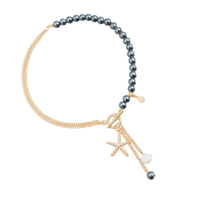 Wholesale Pendant imitation pearl necklace bead collarbone chain bracelet