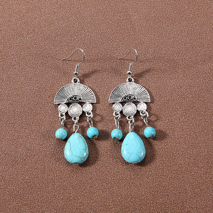 Wholesale Alloy Bohemian Ethnic Style Su Song Stone Earrings JDC-ES-Gumi007