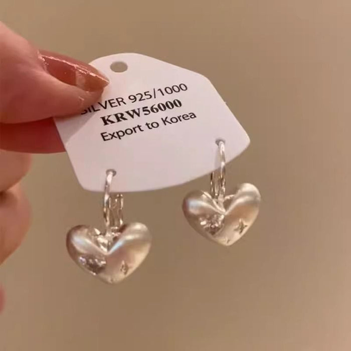 Wholesale Vintage Silver Earrings Women's Elegant Ear Buckle Heart-shaped