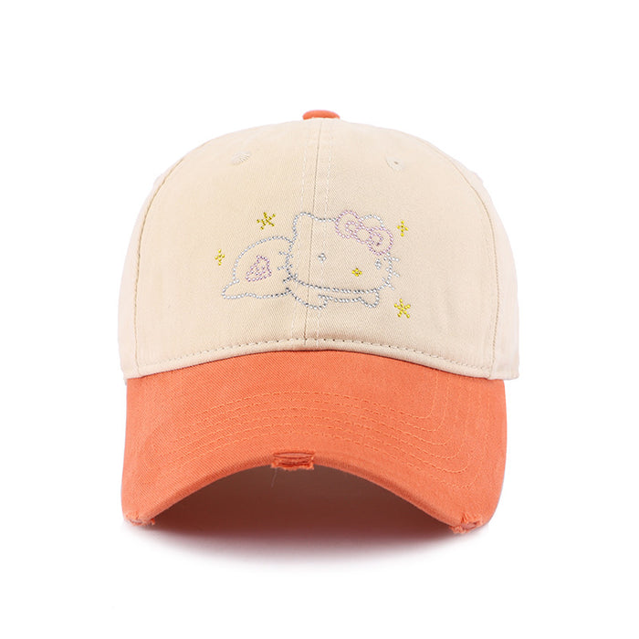 Wholesale Baseball cap new sweet color blocked sun hat wide brim duckbill cap for men