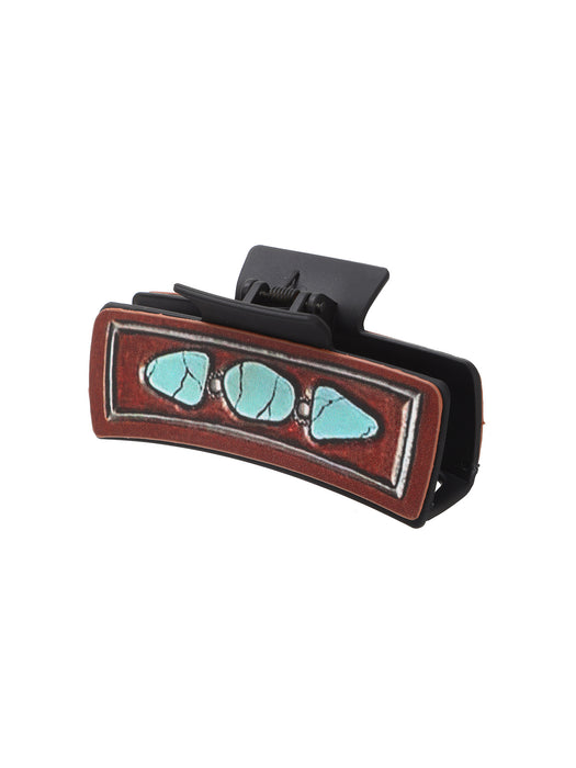 Wholesale Western Style Leather Hairpin Sunflower Shark Clip Women' s Grab Clip