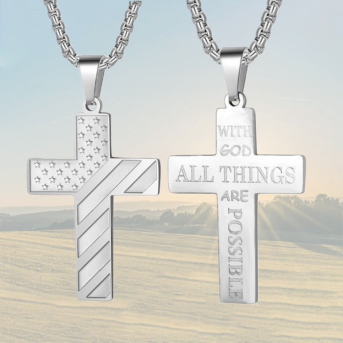 Wholesale Cross necklace stainless steel chain pendant