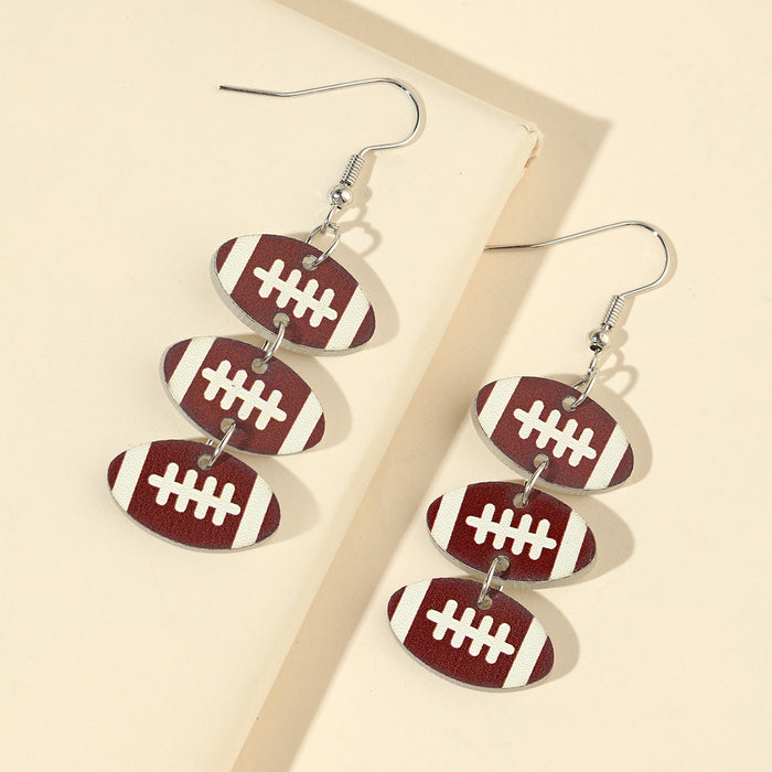 Wholesale Rugby Cap Acrylic Drop Earrings