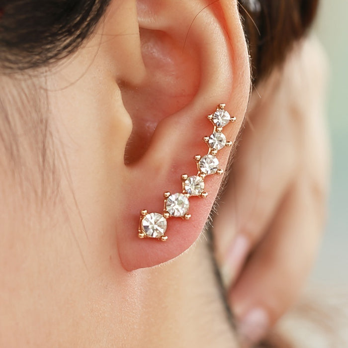 Wholesale Simple temperament pearl rhinestone light luxury fashionable ear clip