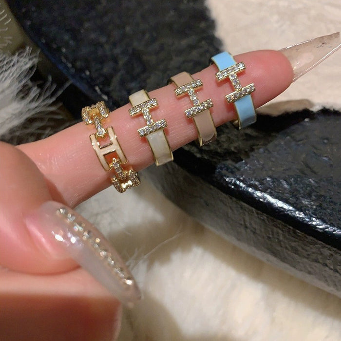 Wholesale Light luxury ring, high-end feel, open index finger ring, unique and niche ring