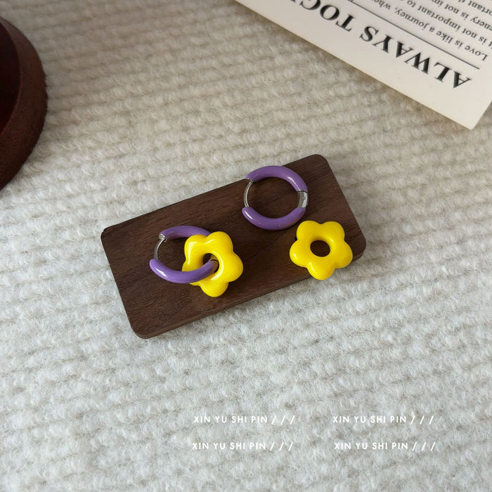 Wholesale Colorful flower earrings, sweet, fashionable and cute earrings