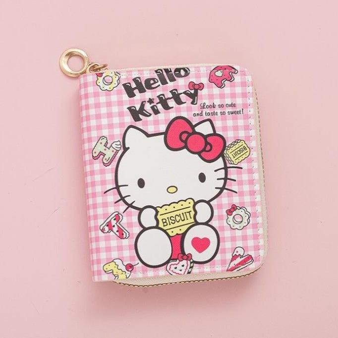Wholesale Cute Short Waterproof Zip Wallet with Kitten Design