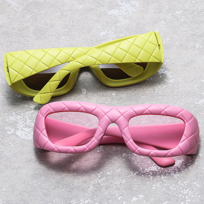 Wholesale Weaving design frame, personalized fashion sunglasses, high-end sense, trendy sun protection sunglasses