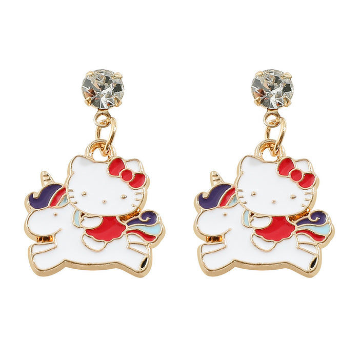 Wholesale Cartoon Cute Alloy Oil Drop Earrings JDC-ES-ShaoH009