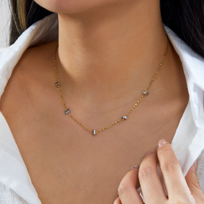 Wholesale Geometric Y-Shape Layered Necklace Stainless Steel Fashion Jewelry