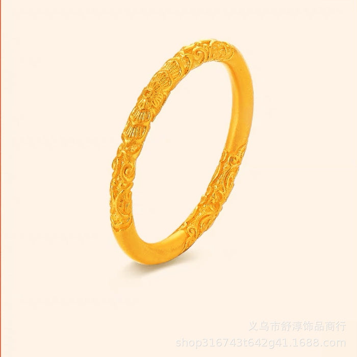 Wholesale Curly grass pattern bracelet brass gold-plated fine workmanship solid ring bracelet