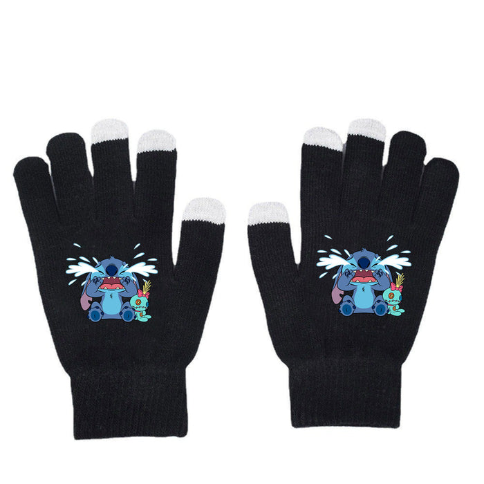 Wholesale Warm Touch Screen Solid Color Printed Knitted Gloves JDC-GS-JR001