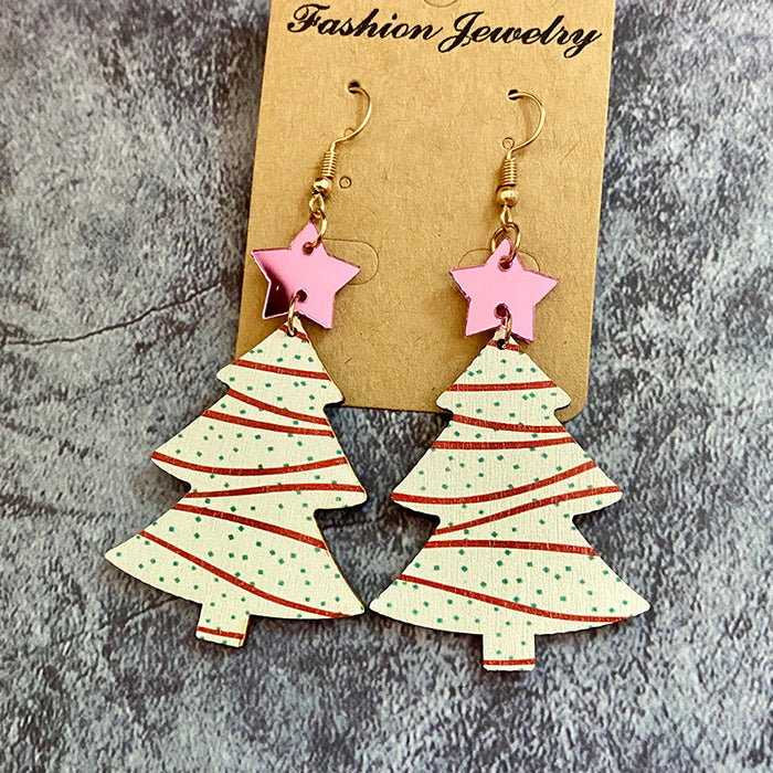 Wholesale  Christmas Tree Wood Earrings ing Multicolor Multicolor Earrings