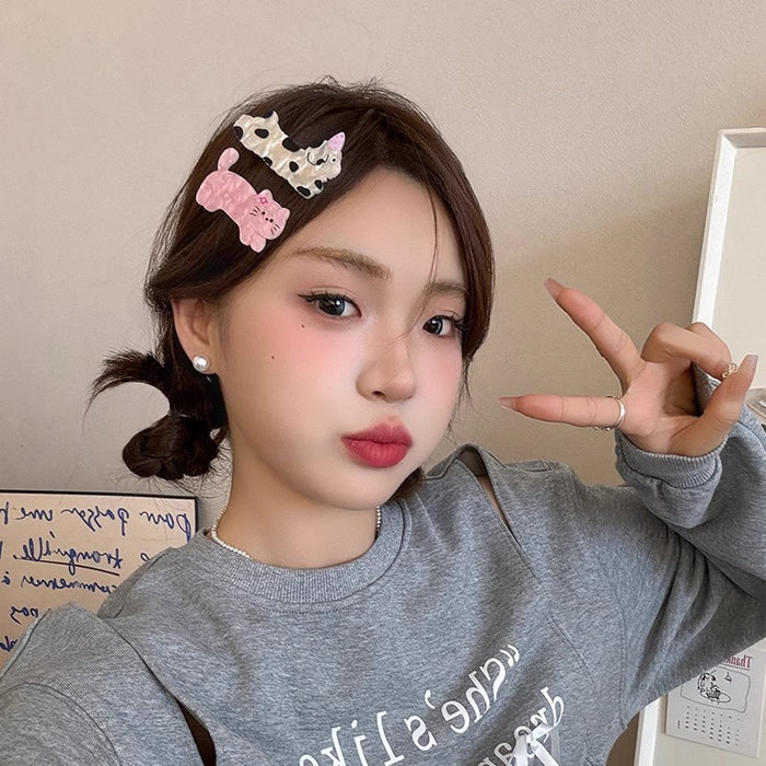 Wholesale Cute cartoon hair clip with broken hair on the side, duckbill clip, hair clip headband