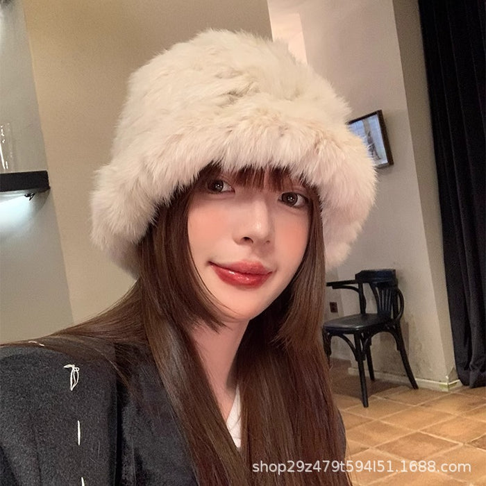 Wholesale Women's thickened warm and cold resistant woolen hat, fur ear protection hat