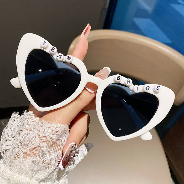 Wholesale Amazon Letter Peach Heart Sunglasses Sunglasses Glasses
