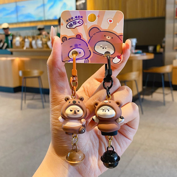 Wholesale Stylish Resin Cute Pet Headgear Series Pendant Phone Chain Keychain Charm Gift