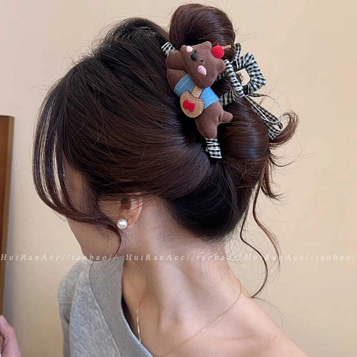 Wholesale Super cute 3D bear hair clips with bows