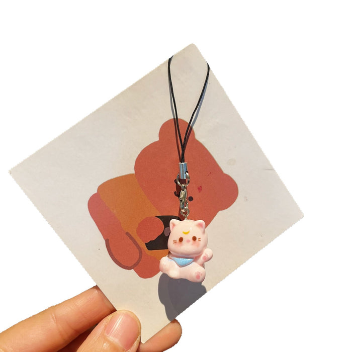 Wholesale New Cartoon Cute Kitten Phone Chain Keychain Student Girl Bag Pendant