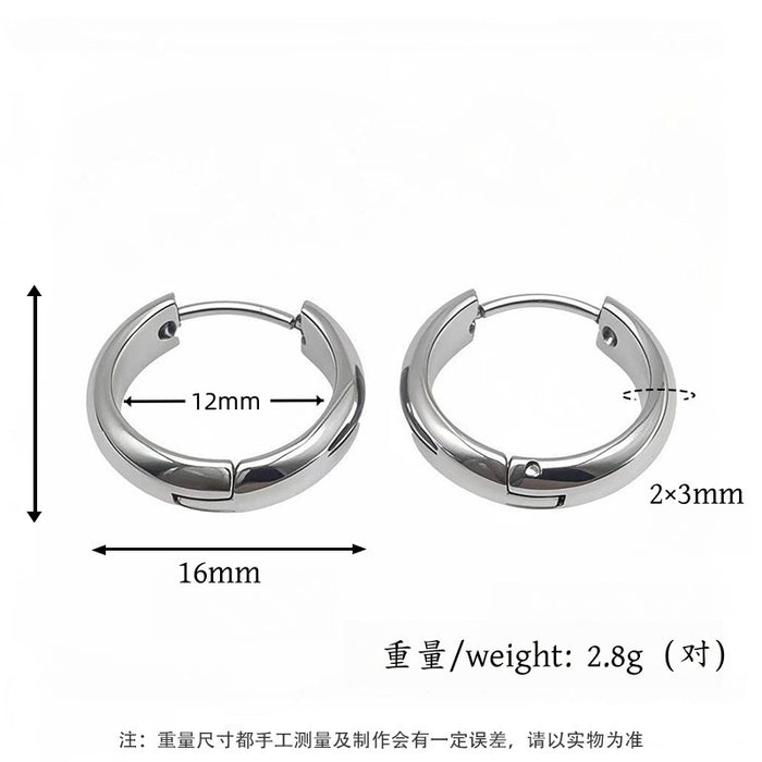 Wholesale Geometric earrings with ear loops, niche and high-end, non fading titanium steel earrings